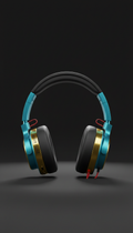 Oversized Headphones with Uplift Gold Accents